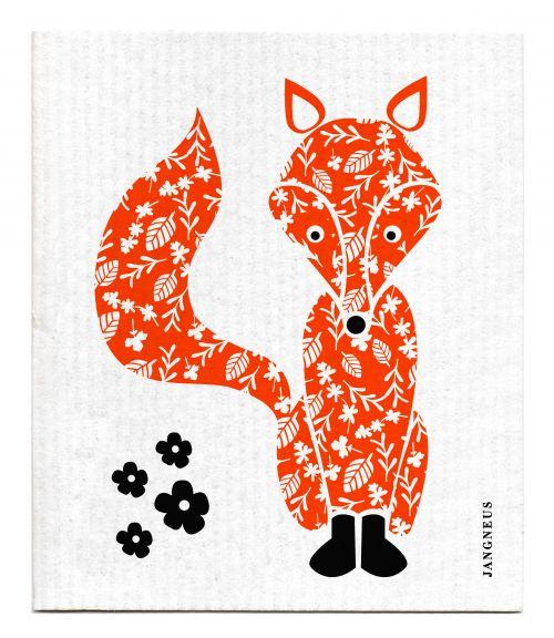 Orange Fox Dishcloth