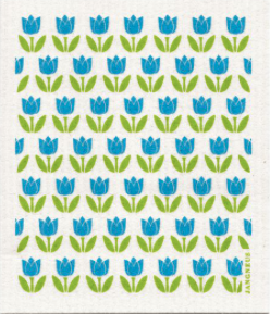 Turquoise Tulip Small Dishcloth