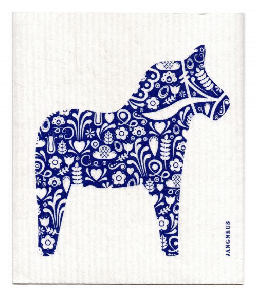 Blue Dala Horse Dishcloth