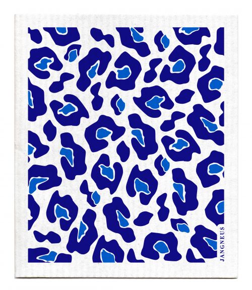 Blue Leopard Print Dishcloth