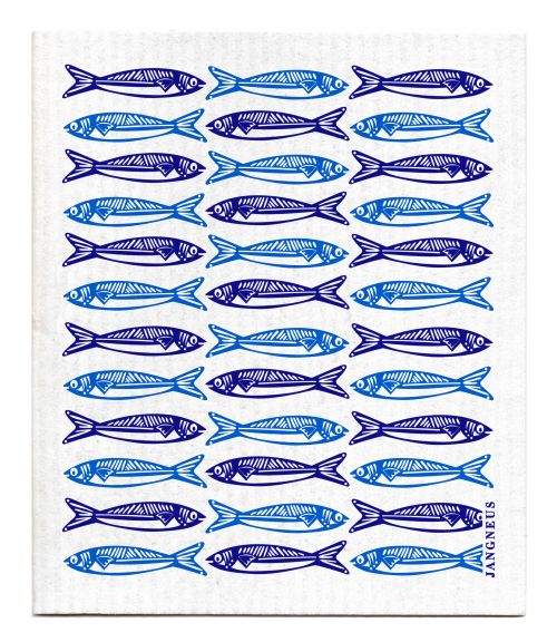 Blue Sardines Dishcloth