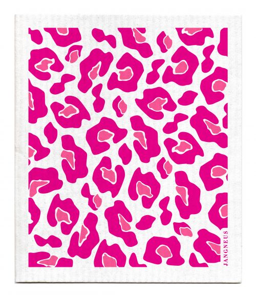 Pink Leopard Print Dishcloth