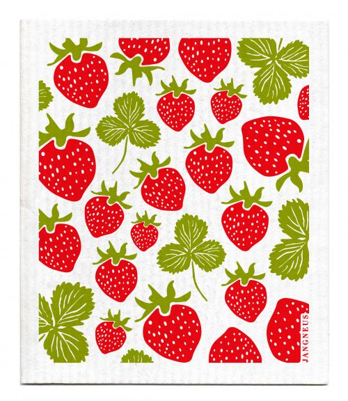 Red Strawberries Dishcloth